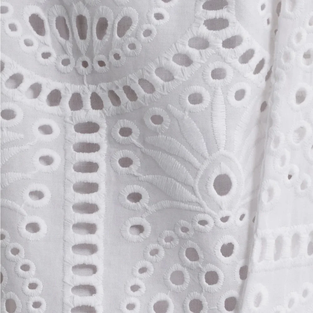 NWT Lilly Pulitzer White Eyelet Midi Shirt Dress Belted Long Sleeve SZ 4 - Picture 6 of 8